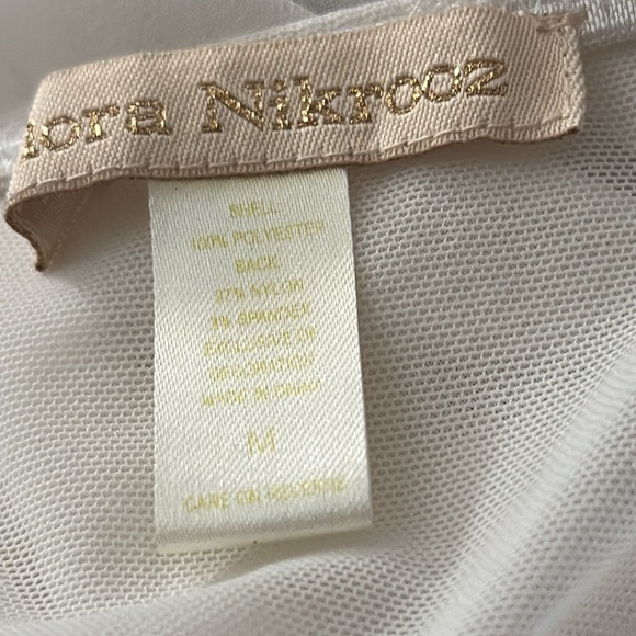 Anthropologie Flora Nikrooz Chemise Lingerie Ivory Embroidered Sequin Neckline M - Picture 11 of 12